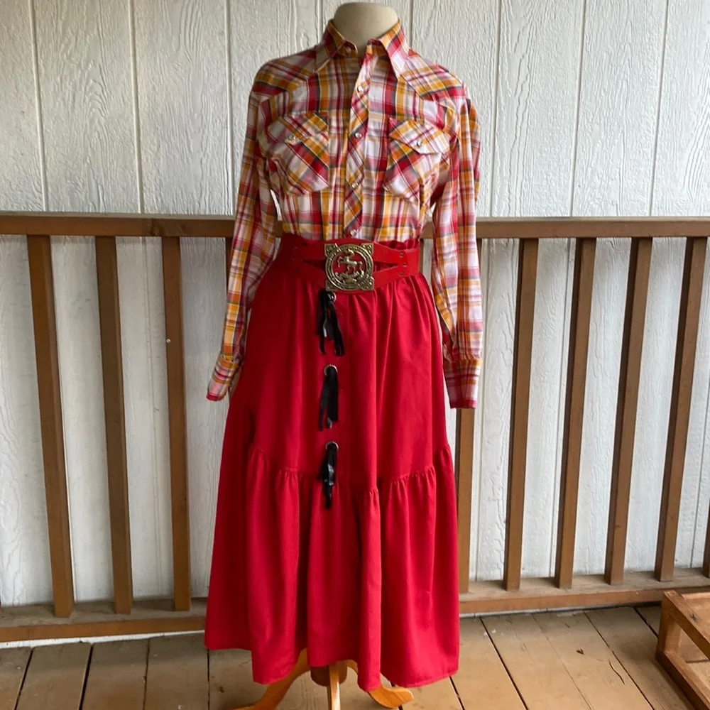 Authentic Western plaid rodeo Youngblood’s size medium 15-15.5 - Picture 3 of 8